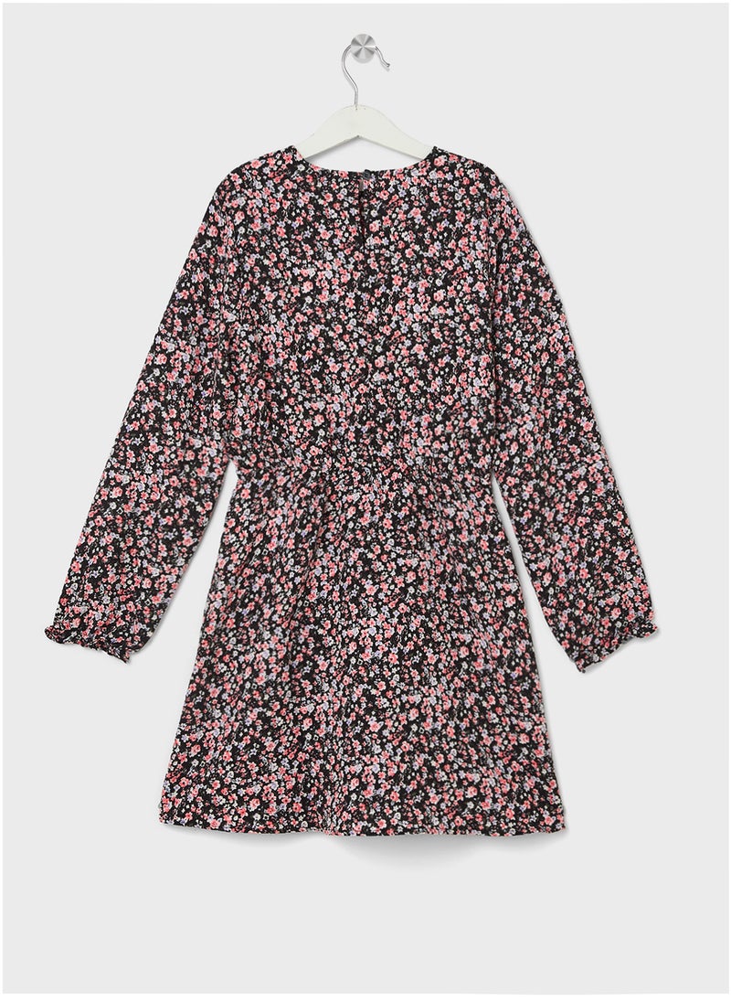 Vero Moda Girl Kids Floral Printed Dress  - Image 2
