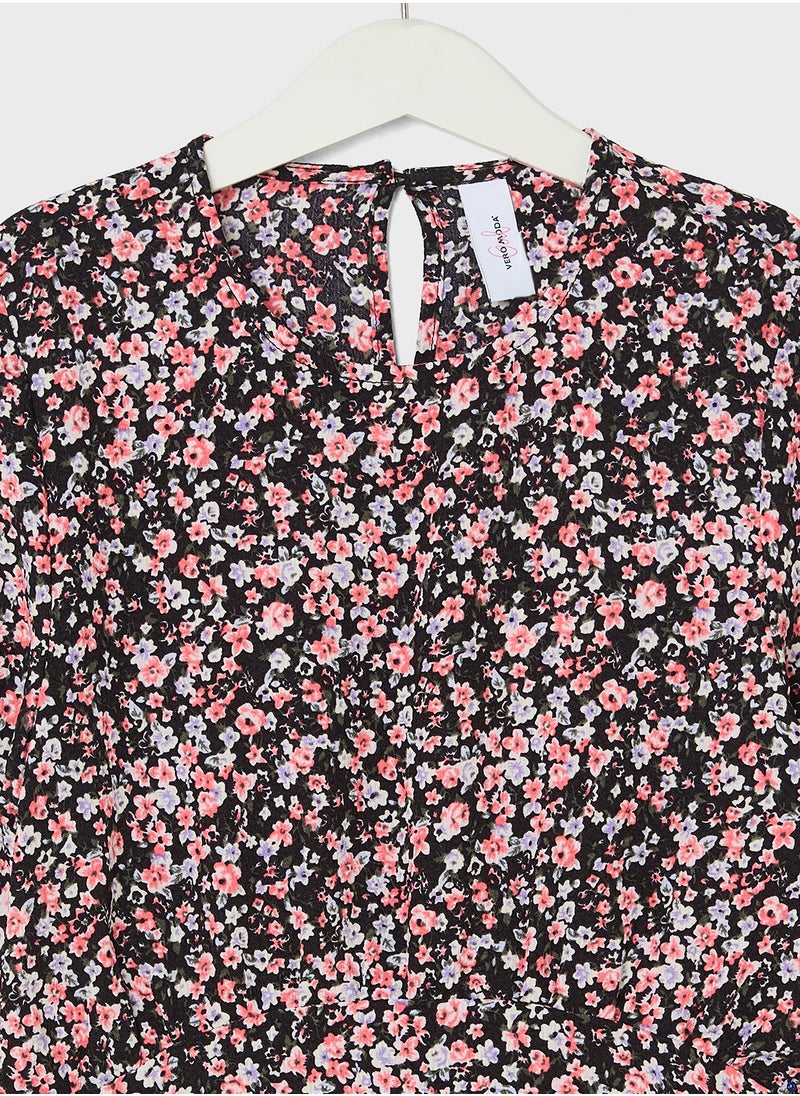 Vero Moda Girl Kids Floral Printed Dress  - Image 3