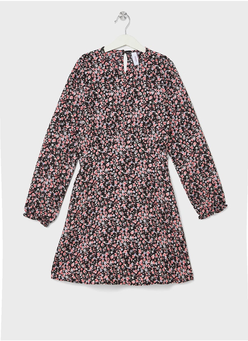 Vero Moda Girl Kids Floral Printed Dress  - Image 1