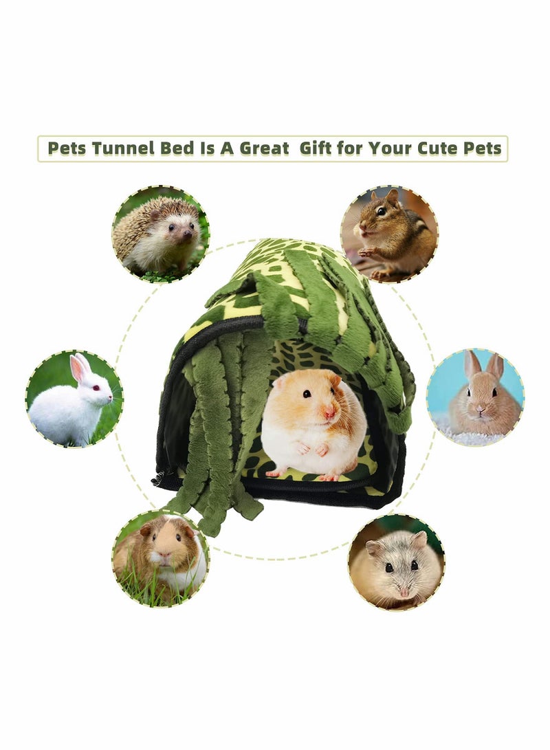 Cozy Tunnel Hideout for Small Pets with Fleece Curtains and Removable Pads Ideal for Guinea s Hedgehogs and Rats - Image 3