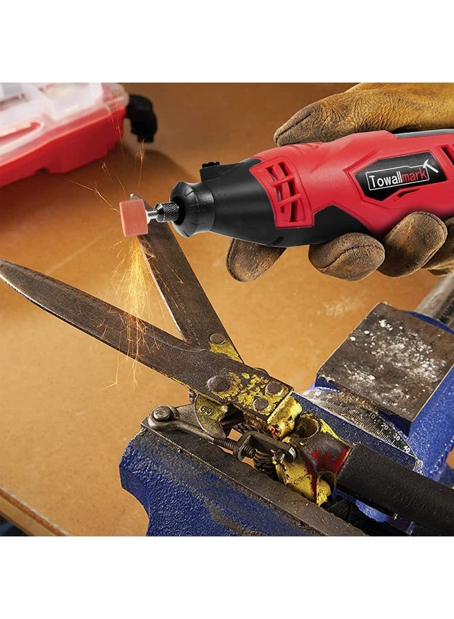 Winner 100Pcs Rotary Tool Accessories Kit Set for Grinding Polishing Sanding Cutting Drilling Carving Engraving, Universal Fit for Dremel & Major Brands, HSS Drill Bits, Grinding Wheels, Sanding Bands, Mandrels, Wood Metal Stone Glass DIY Craft Kit - Image 4