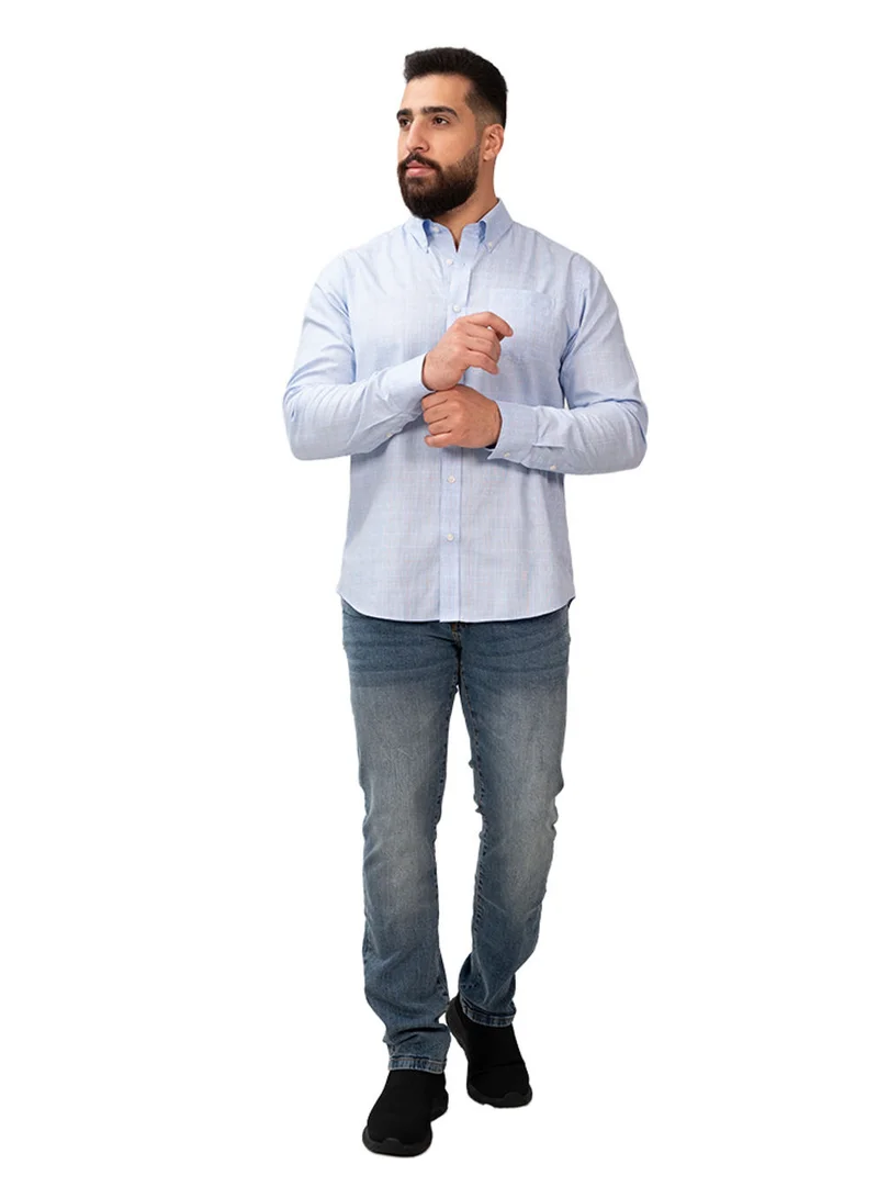 GIORDANO Men's Wrinkle-Free Long Sleeve Cotton Oxford Shirt