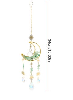 Excefore Healing Crystals Suncatcher, Moon Dreamcatcher, Hanging Crystals Dream Catcher, with Crystal Pendants Rainbow Maker, for Window, Garden, Home, Party Wedding  - Image 3