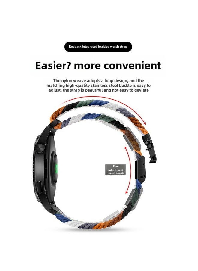 لساعة Huawei Watch Strap Gt4/Buds نايلون مضفر مشبك معدني حلقة 20 مم 22 مم حزام ساعة عالمي - اللون: 09 # أخضر زيتوني داكن (إبزيم أسود) - المواصفات: 20 مم - Image 5