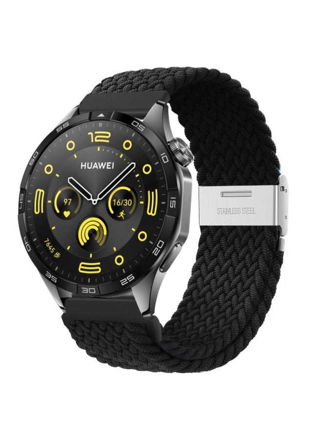 لساعة Huawei Watch Strap Gt4/Buds نايلون مضفر مشبك معدني حلقة 20 مم 22 مم حزام ساعة عالمي - اللون: 09 # أخضر زيتوني داكن (إبزيم أسود) - المواصفات: 20 مم - Image 4