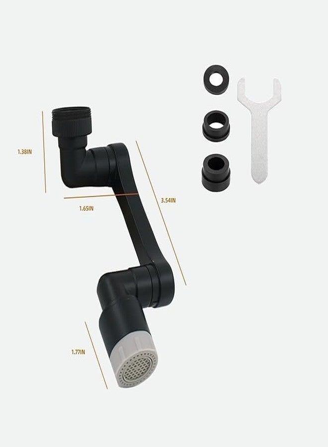 Alark 1080� Rotating Faucet Extender Aerator Big Angle Swivel Faucet Aerator Sink Attachment,Dual-function 2-Flow Sprayer,Matte Black Water Saving for Kitchen Bathroom Universal Splash Filter - Image 5