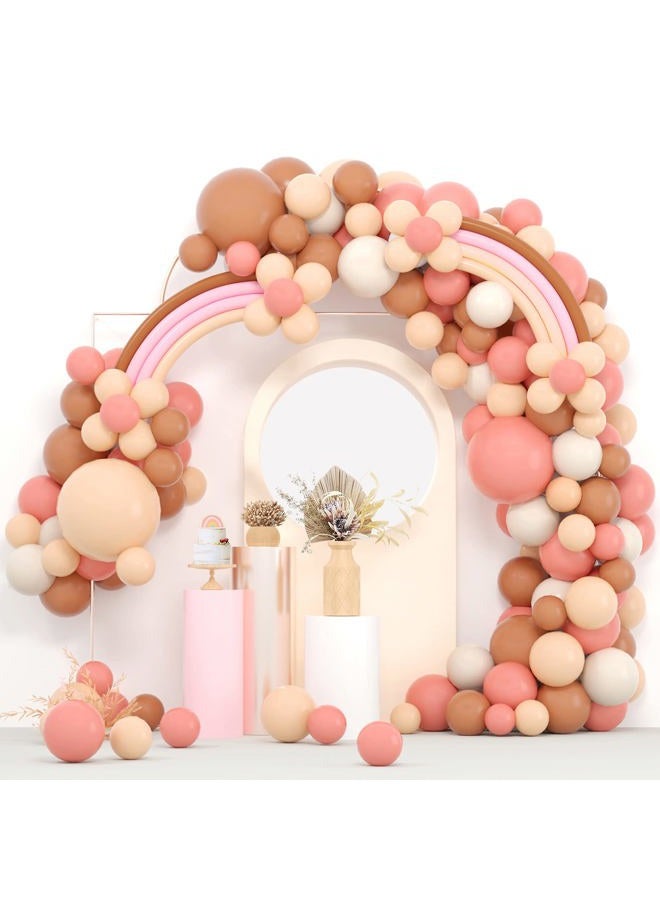 Haptda Boho Balloon Garland Blush Nude Dusty Pink Brown White Sand Long Twisting Balloons Arch Kit for Baby Shower Rainbow Birthday Party Decorations - Image 1