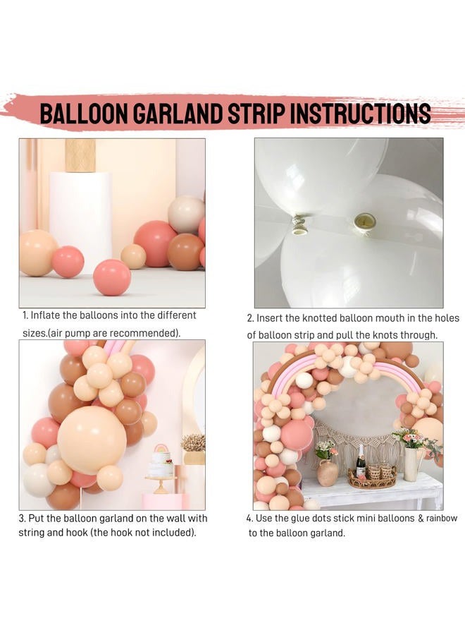 Haptda Boho Balloon Garland Blush Nude Dusty Pink Brown White Sand Long Twisting Balloons Arch Kit for Baby Shower Rainbow Birthday Party Decorations - Image 3