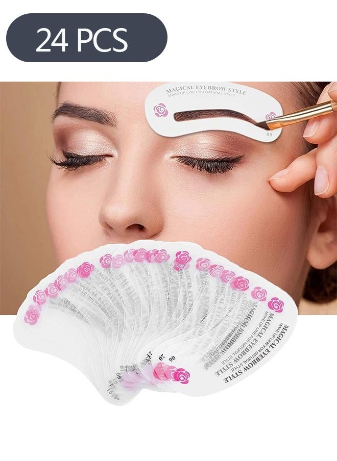 Ant - 24-Piece Eyebrow Shaping Stencils, Reusable Eyebrow Template, Eyebrow Grooming Stencil Kit for DIY Tools Eyebrows Shaping - Image 1