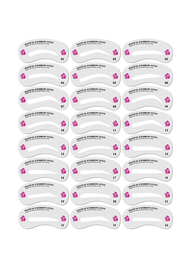 Ant - 24-Piece Eyebrow Shaping Stencils, Reusable Eyebrow Template, Eyebrow Grooming Stencil Kit for DIY Tools Eyebrows Shaping - Image 1