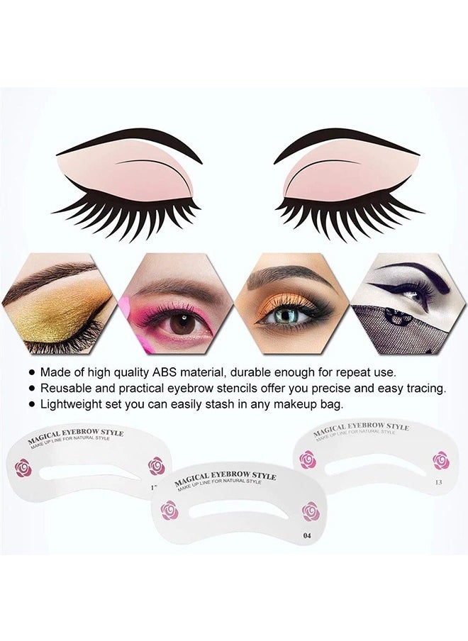 Ant - 24-Piece Eyebrow Shaping Stencils, Reusable Eyebrow Template, Eyebrow Grooming Stencil Kit for DIY Tools Eyebrows Shaping - Image 1