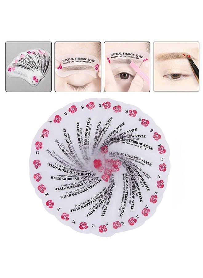 Ant - 24-Piece Eyebrow Shaping Stencils, Reusable Eyebrow Template, Eyebrow Grooming Stencil Kit for DIY Tools Eyebrows Shaping - Image 1