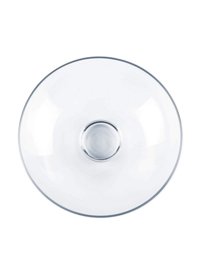 سي واي إس إكسيل وعاء زجاجي مزخرف بقاعدة من CYS EXCEL (الارتفاع: ٤.٥ بوصة العمق: ١٢ بوصة) | وعاء عرض فاكهة | وعاء تيراريوم | مزهرية كومبوت، قطعة مركزية لطاولة المطبخ | وعاء بقاعدة - Image 3