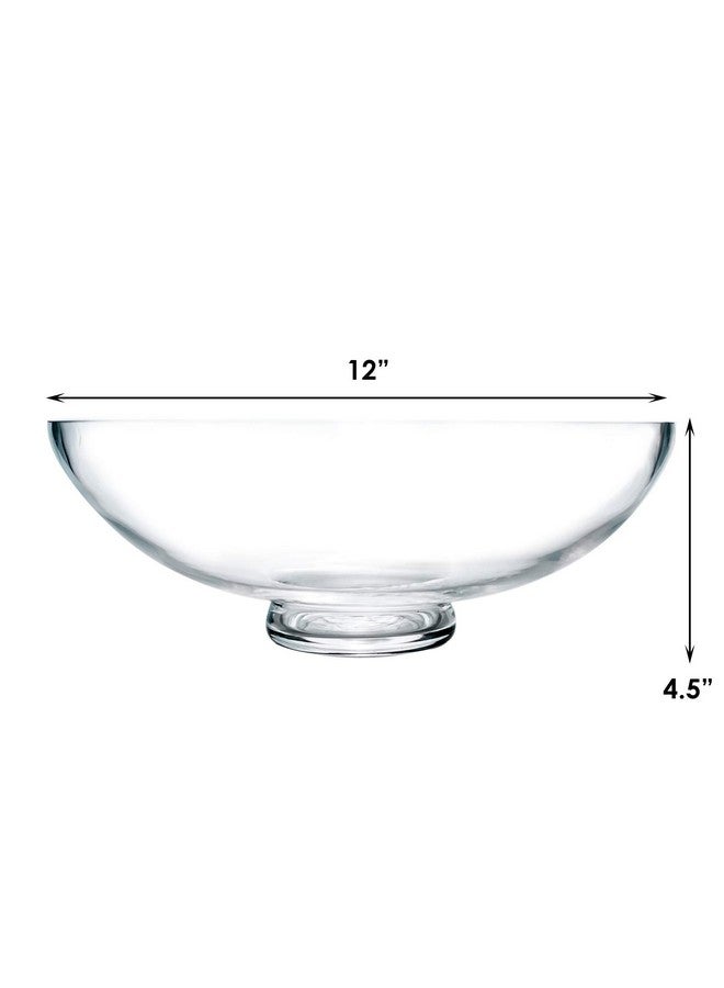 سي واي إس إكسيل وعاء زجاجي مزخرف بقاعدة من CYS EXCEL (الارتفاع: ٤.٥ بوصة العمق: ١٢ بوصة) | وعاء عرض فاكهة | وعاء تيراريوم | مزهرية كومبوت، قطعة مركزية لطاولة المطبخ | وعاء بقاعدة - Image 2