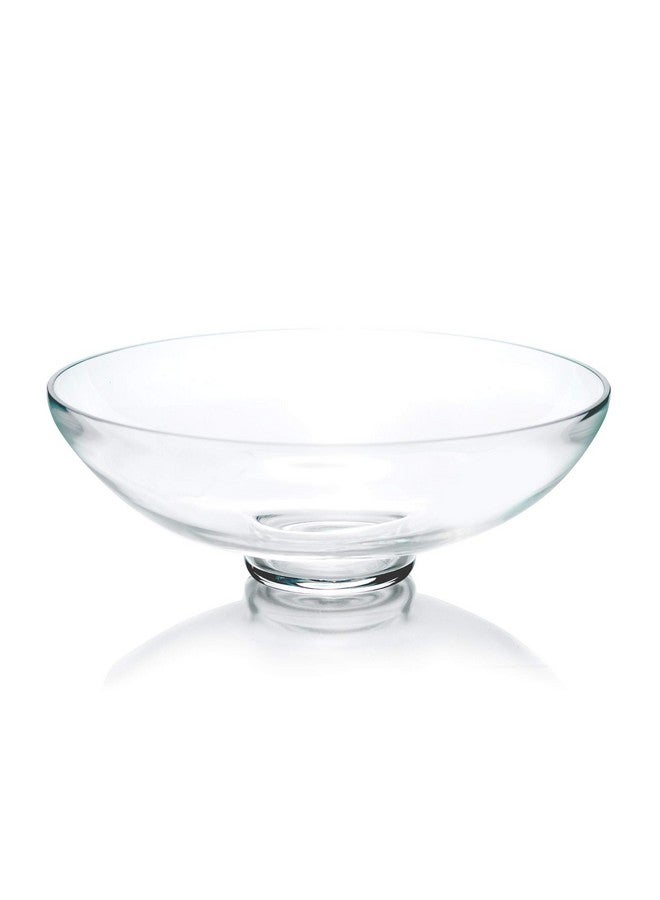 سي واي إس إكسيل وعاء زجاجي مزخرف بقاعدة من CYS EXCEL (الارتفاع: ٤.٥ بوصة العمق: ١٢ بوصة) | وعاء عرض فاكهة | وعاء تيراريوم | مزهرية كومبوت، قطعة مركزية لطاولة المطبخ | وعاء بقاعدة - Image 1
