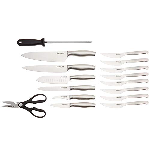 CUISINART Block Knife Set, 17pc Cutlery Knife Set with Steel Blades for Precise Cutting, Lightweight, Stainless Steel, Durable & Dishwasher Safe, C77SS-17P - Image 4