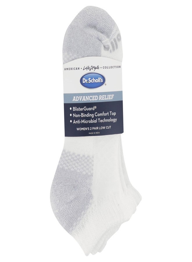 Dr. Scholl's Women's Advanced Relief Blister Guard® Low Cut Socks 2 Pair Pack, White, Women's Shoe Size: 4-10 - Image 3