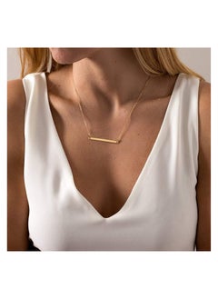 Generic triple layer choker with double circle, bar and disc pendant, 14K gold plated  - Image 3