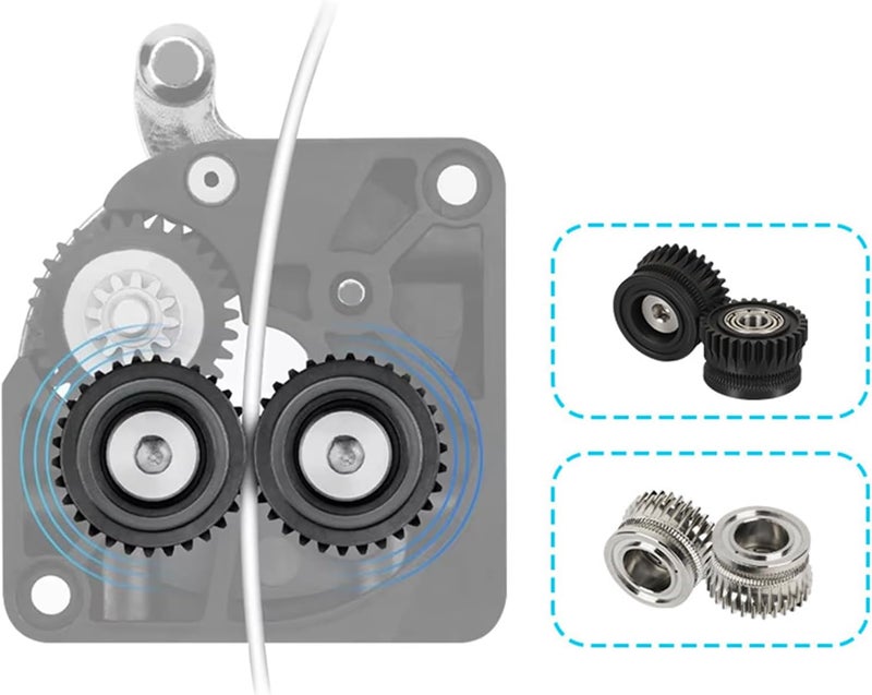 High Strength Printer Gear Extruder Transmission Replacement Hardened Steel Extruder for Hardened Steel Printer Accessories - Image 2