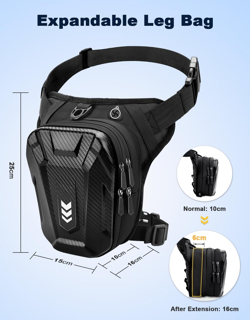 ISEYOU Thigh Bag, Drop Leg Bag for Women Men, Motorcycle Leg Bag with Leg Strap, Expandable Storage Tank Bags, Leg Fanny Pack for Racing Bike Cycling Horse Riding Hiking Camping Fishing Travel Outdoor - Image 4