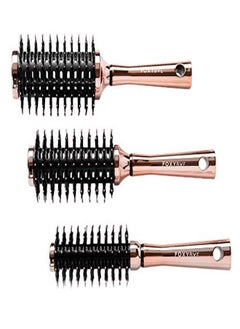 FoxyBae Round Hair Brush Set Rose Gold Hair Detangler Brush For Women, Men, Kids Professional Hair Volumizer Brushes With Vented Barrel Nylon & Boar Bristles Hair Styling Brush  - Image 1