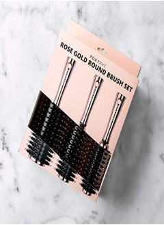 FoxyBae Round Hair Brush Set Rose Gold Hair Detangler Brush For Women, Men, Kids Professional Hair Volumizer Brushes With Vented Barrel Nylon & Boar Bristles Hair Styling Brush  - Image 5