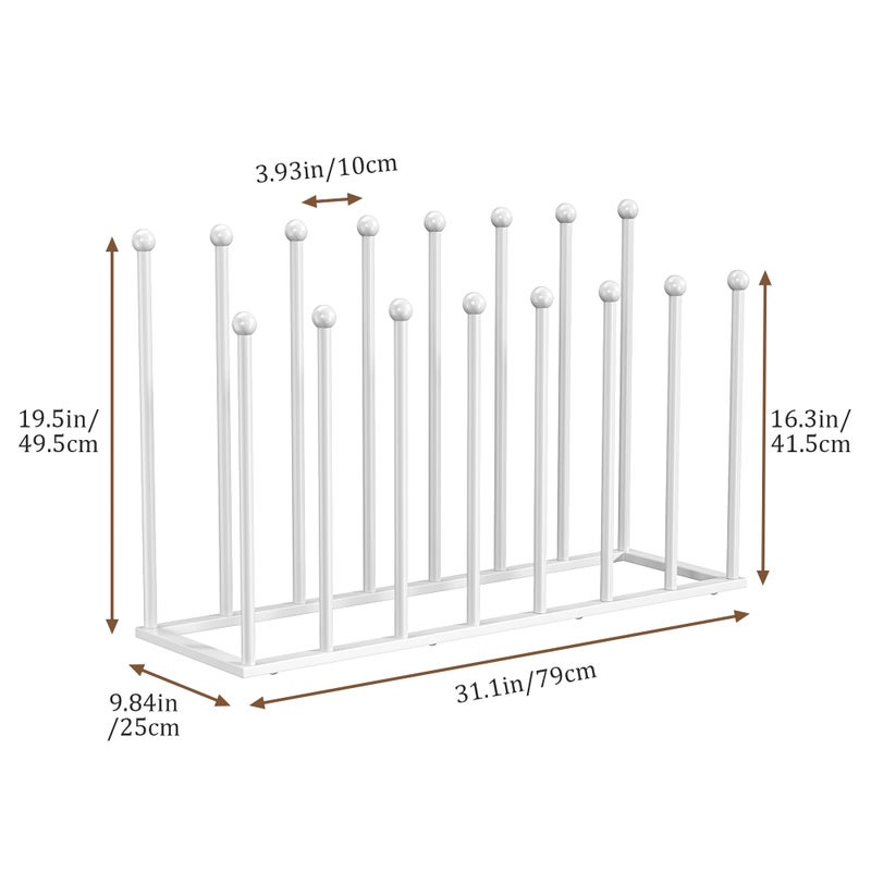 pickpiff Free Standing Shoe Racks - 19.5 Inch White Metal Boot Rack Organizer Tall Boots for Dorm Room, Closet, Entryway, Bedroom, Patio Outdoor, Hallway, White, Shoe Storage Fit for 8 Pairs - Image 2