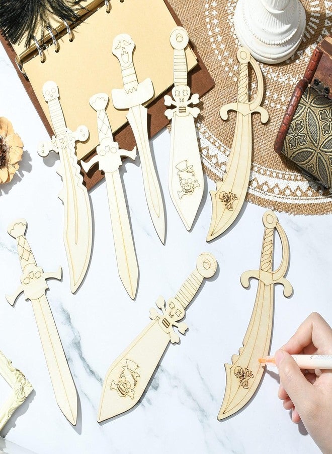 Cliths 15 Pcs Wooden Sword Cutouts - 5 Styles Unfinished Dagger Weapon Shapes for DIY Crafts, Painting, Pyrography, Kids Art Projects Home Decor - Image 4