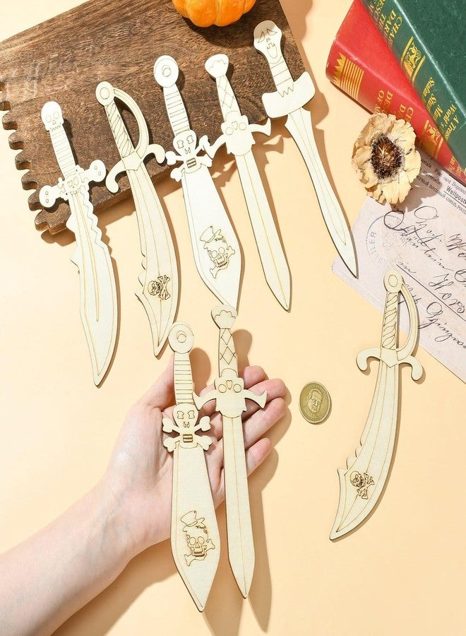 Cliths 15 Pcs Wooden Sword Cutouts - 5 Styles Unfinished Dagger Weapon Shapes for DIY Crafts, Painting, Pyrography, Kids Art Projects Home Decor - Image 5