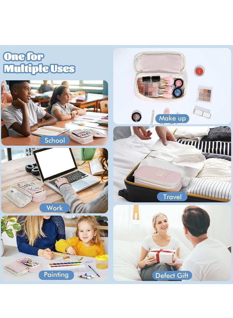 MUMO Large Capacity  Pencil Case, Aesthetic Pencil Case With Zipper, Cute Pencil Case Stationery Organizer, Suitable For Office/School Supplies, Back To School Gifts, Pink - Image 5