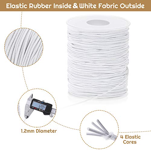 selizo Elastic String, Selizo Stretchy Cord For Bracelets, Necklace, Beading and Sewing (1.2 MM, 109 Yards, White) - Image 3