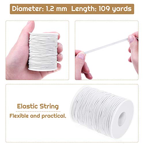 selizo Elastic String, Selizo Stretchy Cord For Bracelets, Necklace, Beading and Sewing (1.2 MM, 109 Yards, White) - Image 2