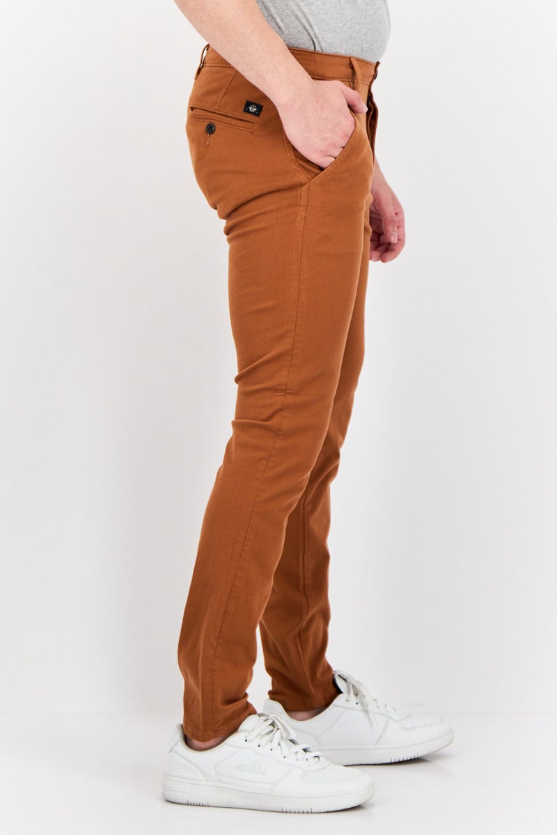 DOCKERS Men Skinny Fit Solid Stretchable Chino Pants, Dark Rust  - Image 2