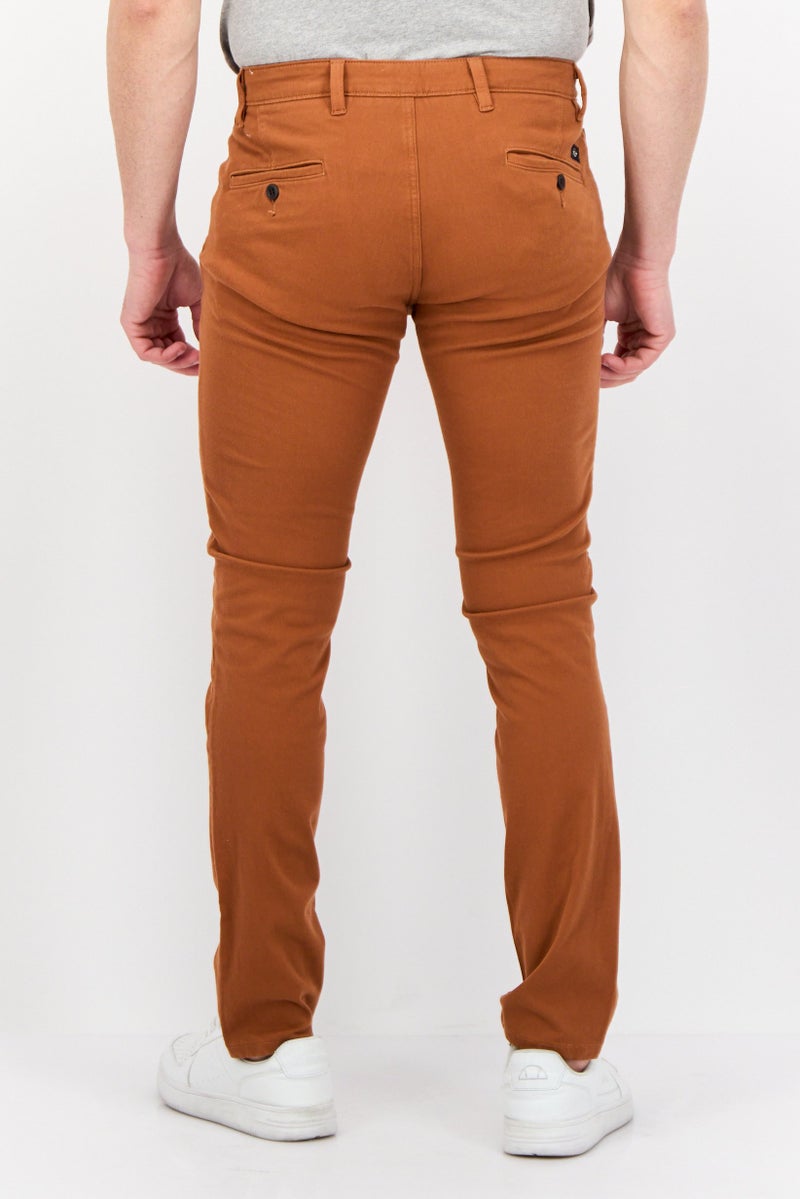 DOCKERS Men Skinny Fit Solid Stretchable Chino Pants, Dark Rust - Image 2