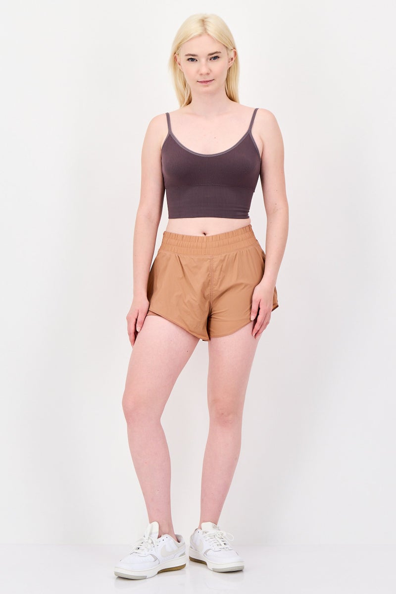 Adidas Women Regular Fit 4 Inseam Running Shorts, Brown - Image 4