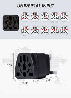 World to UK Travel Adapter (3-Pack, Black) - Universal 3-Prong Power Converter, Transforms US/JP/AU/EU/CN plugs to UK - Grounded, Safe & Compact for All Devices, Includes 13A Fuse + 2 Spares - pzsku/Z19E21465A2E1B7BC8D7AZ/45/_/1732347060/30acc631-e2d3-4636-a0f2-85b81b5dcb80