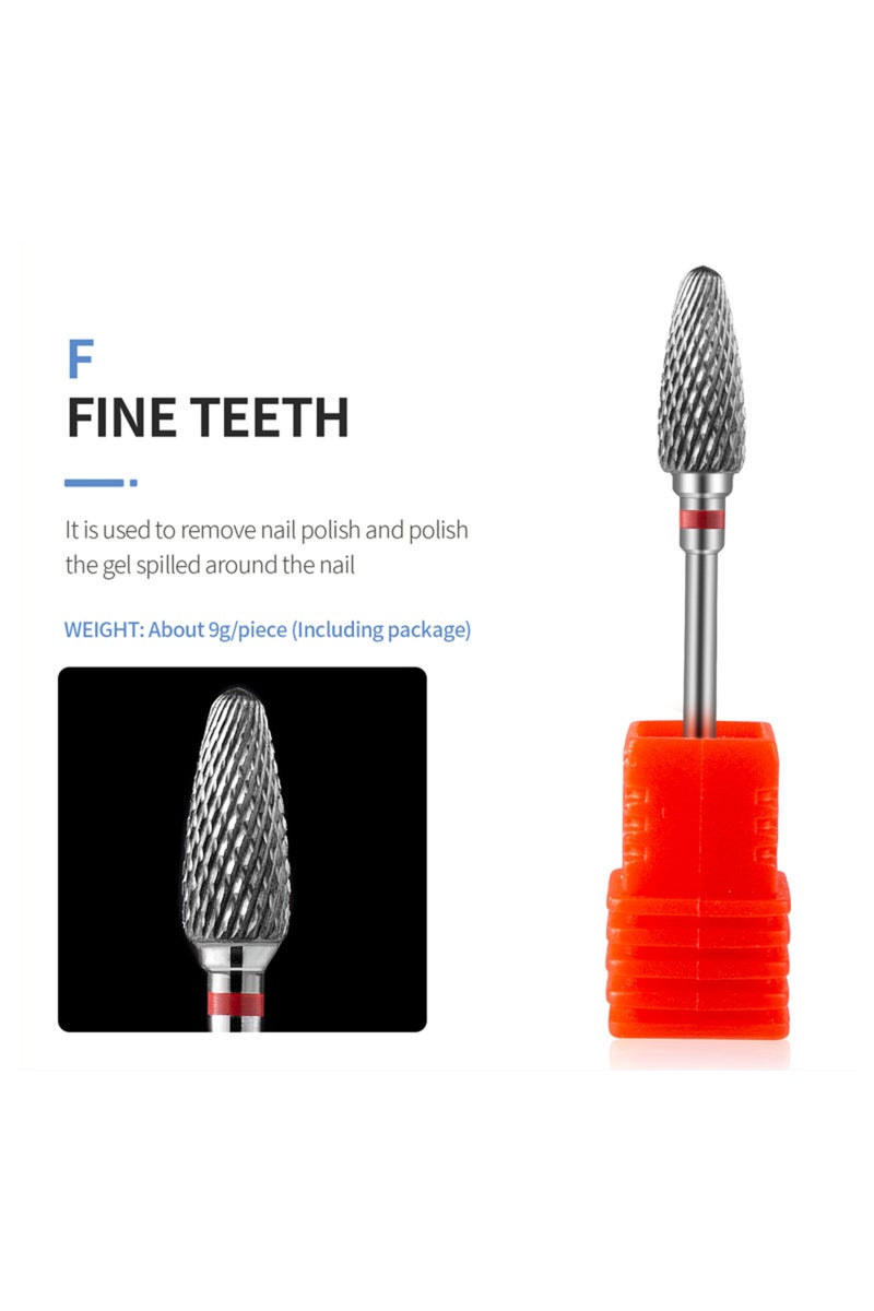 erorex Fine teeth Tungsten Carbid Nail Drill Bits Electric Manicure Drill Accessory Milling Cutters for Nai
