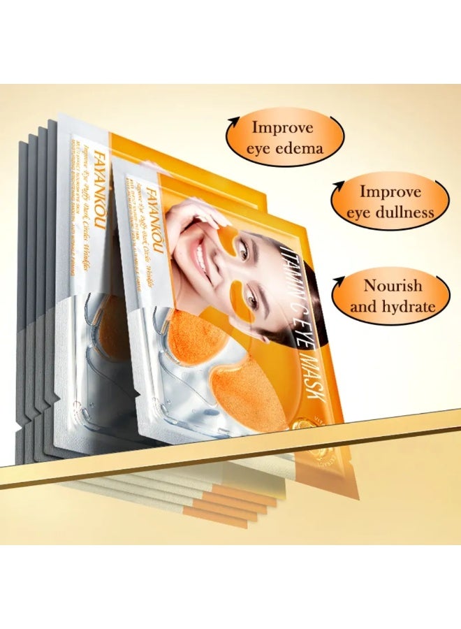 FAYANKOU 10 Pairs Eye Mask Under Eye Mask Anti Aging Eye Patches for Puffy Wrinkles Eyes Moisturizing and Reducing Dark Circles Eye Treatment Skin Care Eye Mask Patches Crystal Eye Sleeping Mask Vitamin C - Image 4