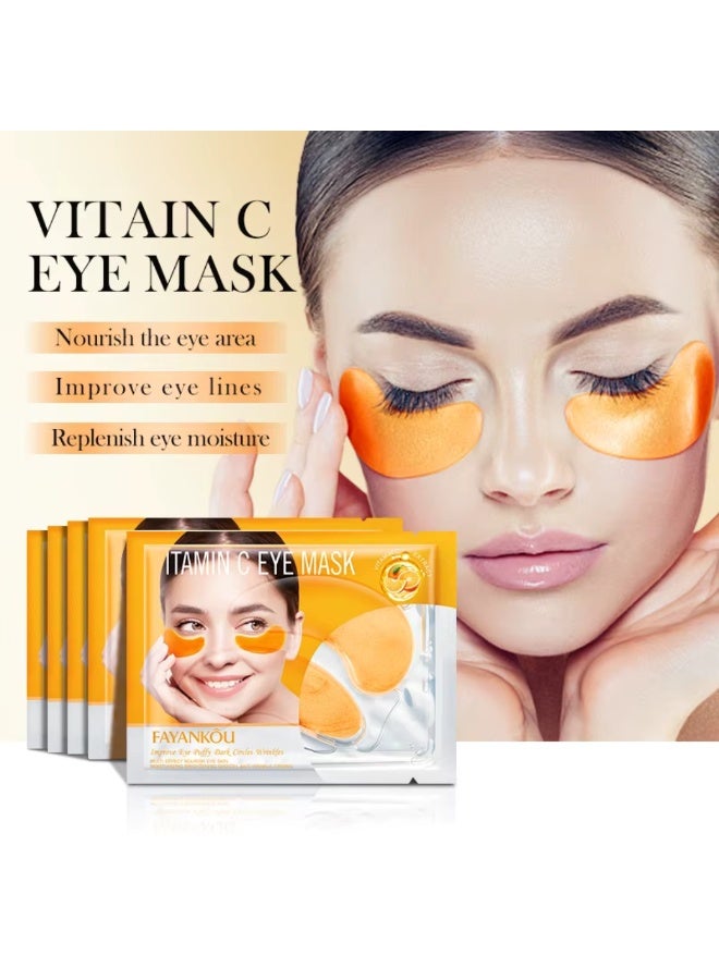 FAYANKOU 10 Pairs Eye Mask Under Eye Mask Anti Aging Eye Patches for Puffy Wrinkles Eyes Moisturizing and Reducing Dark Circles Eye Treatment Skin Care Eye Mask Patches Crystal Eye Sleeping Mask Vitamin C - Image 3