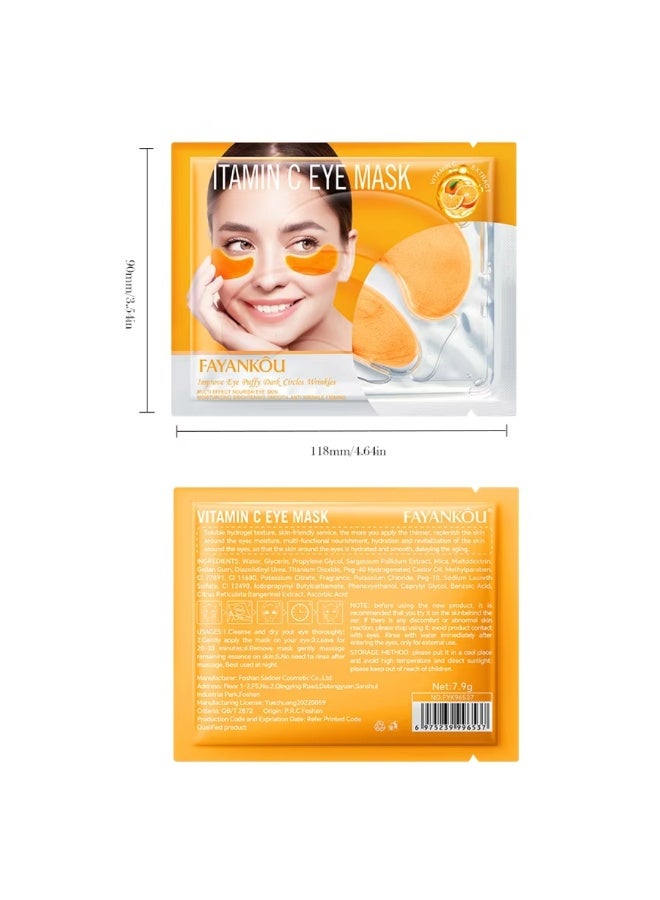 FAYANKOU 10 Pairs Eye Mask Under Eye Mask Anti Aging Eye Patches for Puffy Wrinkles Eyes Moisturizing and Reducing Dark Circles Eye Treatment Skin Care Eye Mask Patches Crystal Eye Sleeping Mask Vitamin C - Image 5