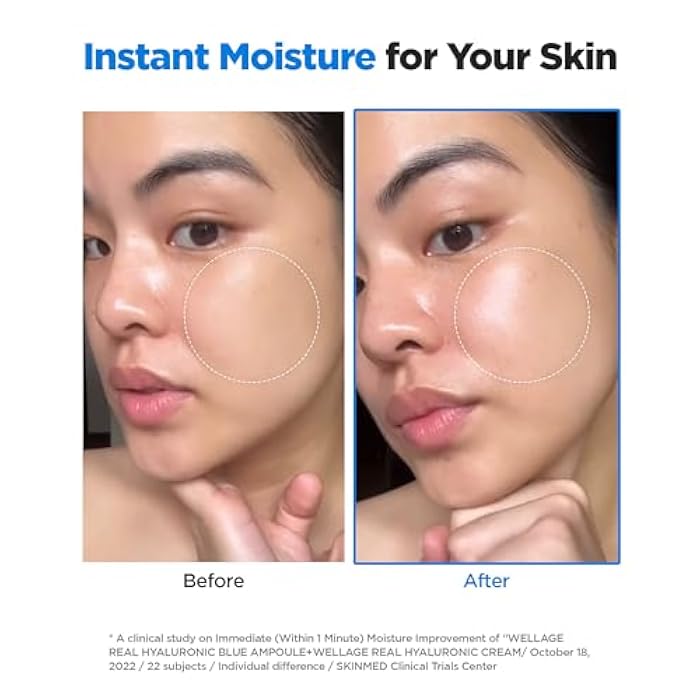 WELLAGE Real Hyaluronic Blue Ampoule 100, Korean Hydrating Serum for Face, Fragrance Free Hyaluronic Acid Deep Moisturizing Serum with Panthenol for Sensitive Dry Skin Moisturizer (2.54 fl.oz_R) - Image 3