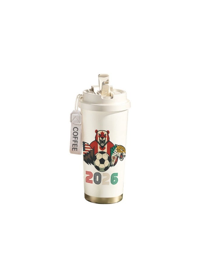 FIFA 520ml World Cup Printed Stainless Steel Insulated Water Bottle Double Wall Vacuum Thermal Flask Leakproof Cup for Hot & Cold Drinks - Image 1