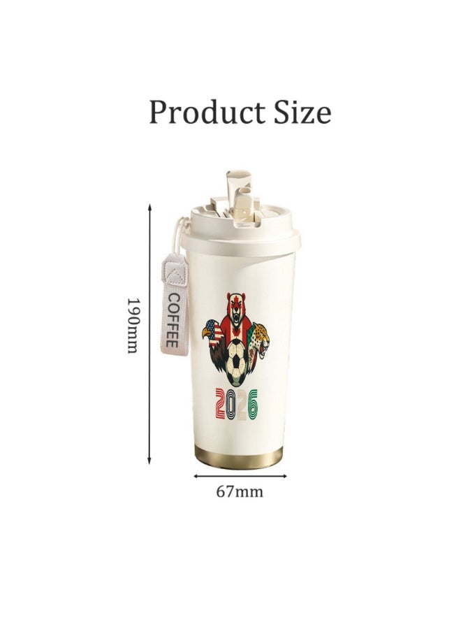 FIFA 520ml World Cup Printed Stainless Steel Insulated Water Bottle Double Wall Vacuum Thermal Flask Leakproof Cup for Hot & Cold Drinks - Image 2