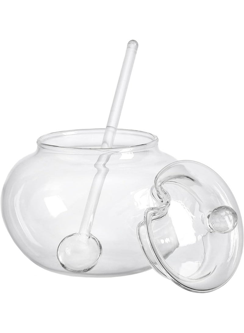 123Arts Clear Glass Sugar Bowl With Lid and Sugar Serving Spoon,8 ounces - Image 3