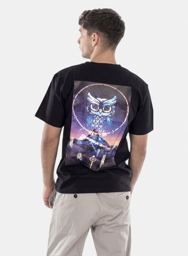 T-shirt 'lucky Owl' Black