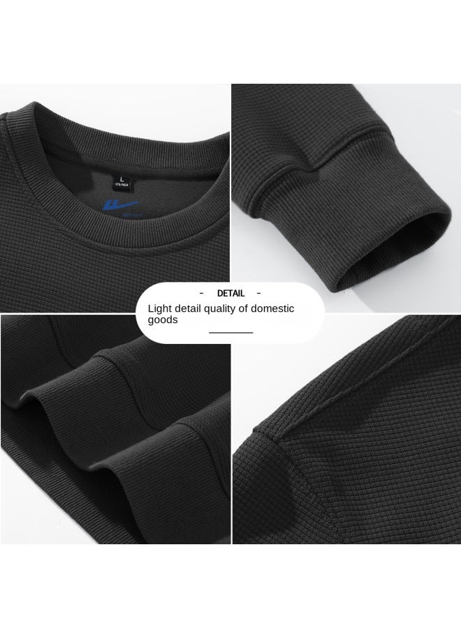 Warrior سويت شيرت ثقيل الوزن بأكمام طويلة وياقة دائرية للرجال، قمة رياضية كاجوال من نسيج الوافل لطلاب المدارس المتوسطة - Image 3