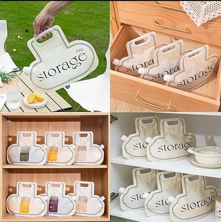 Stavae Stavae Reusable Cereal Dispenser Containers Set Plastic Airtight Food Storage Bags Lid Pantry Grain Rice Coffee Beans Flour Sugar Kitchen Countertop 1 - Image 5