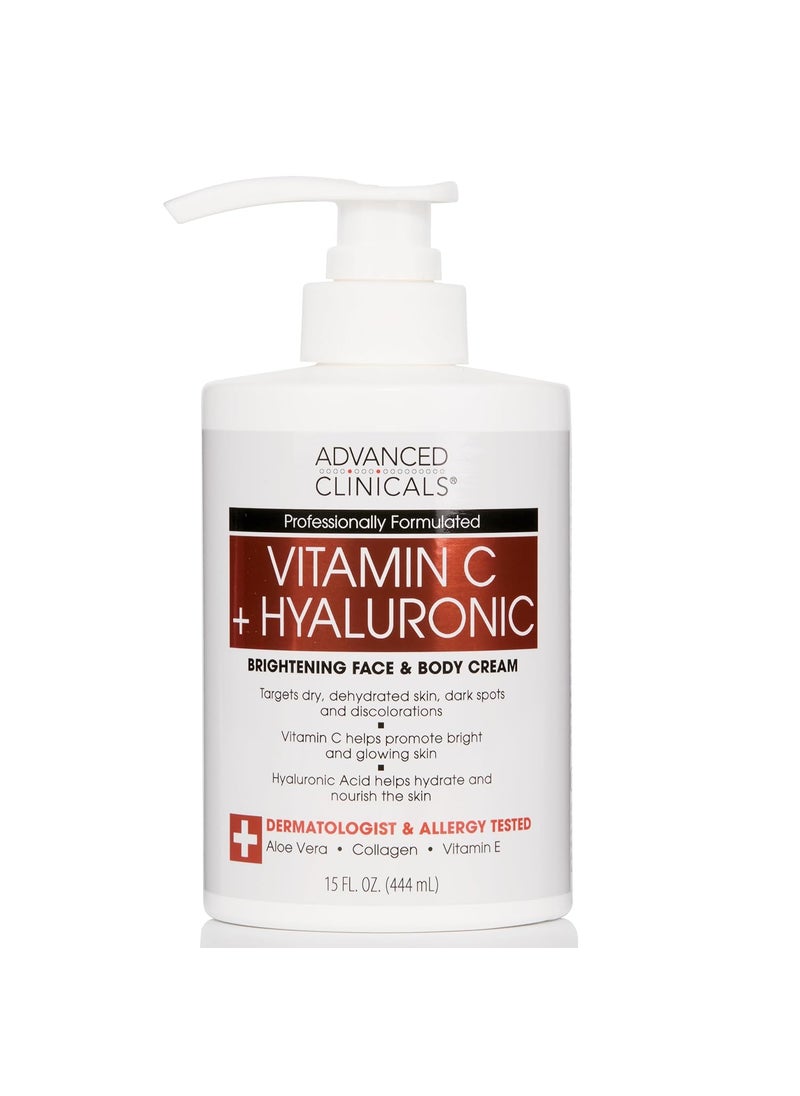 Advanced Clinicals Advanced Clinicals Vitamin C Cream Dry Skin Rescue Skin Care Face  Body Cream Infused WTurmeric Vitamin E  Shea Butter Firming  Brightening Anti Aging Moisturizer 15 Fl Oz 