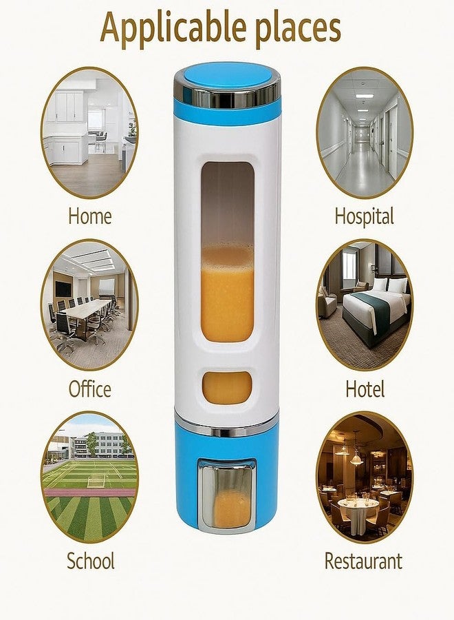 CITIPRO Capsule Soap Dispenser, 400 ml, Blue and White, Wall Mount, with Transparent Window, Chrome Button, for Bathroom and Kitchen (White and Blue Capsule) (Pack of 1) - Image 3