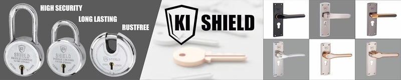 KI SHIELD مجموعة مقبض قفل الباب المتداخل | مجموعة قفل فولاذية 8 بوصة 1015 KY | آلية قفل مزدوجة 6 رافعات 65 مم | مناسبة للأبواب في غرف المعيشة وغرف النوم (تشطيب SS/ذهب وردي) - Image 5
